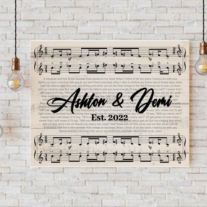 personalized canvas wall art with lyrics