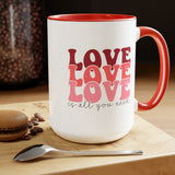 Heartfelt ceramic mugs with love design