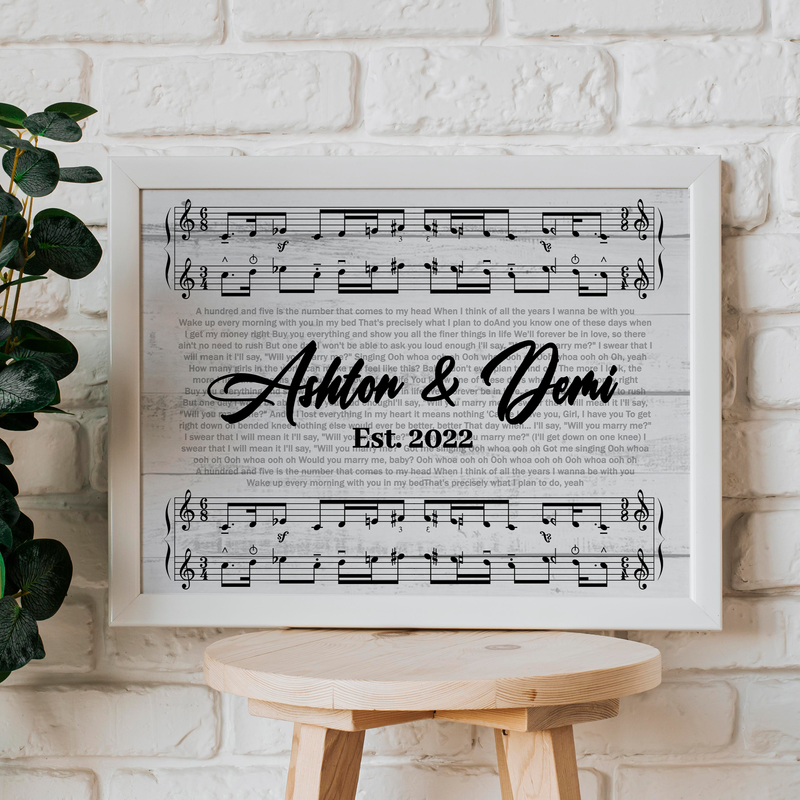 personalized wall art with couple names