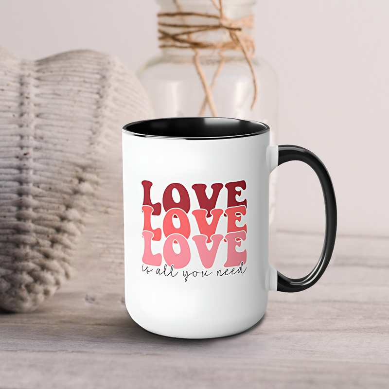 Warmth of love in ceramic coffee cups