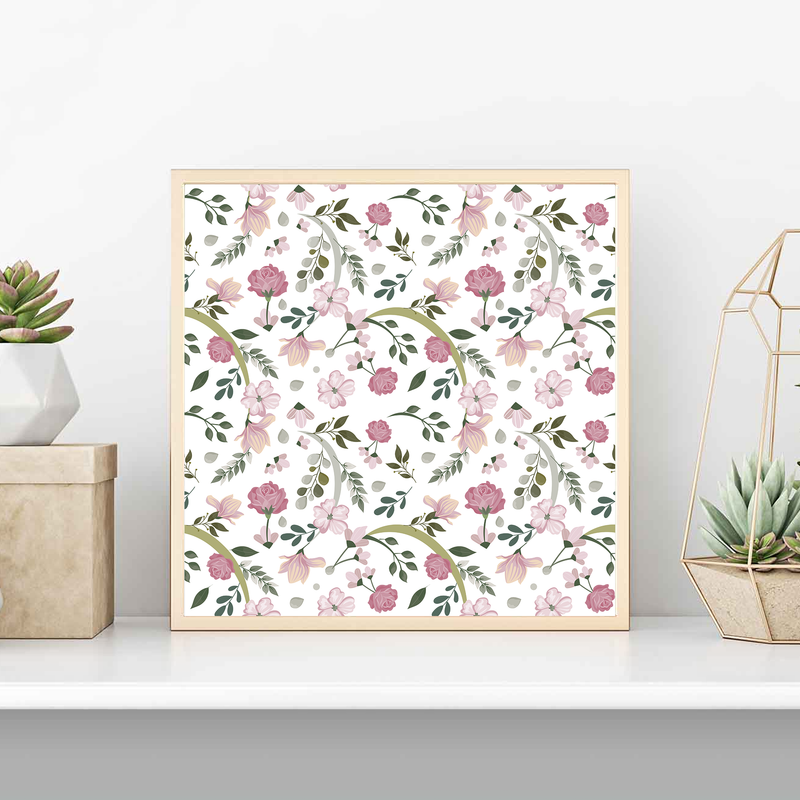 Fashion Behold Floral Wall Decor with Wooden Frame
