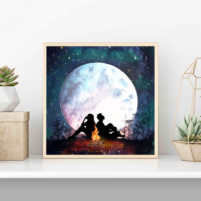 Fashion Behold's canvas wall art with a romantic night scene