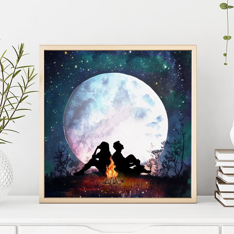 Romantic couple night canvas wall art at Fashion Behold