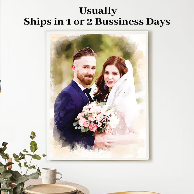 Customized romantic watercolor painting for gift