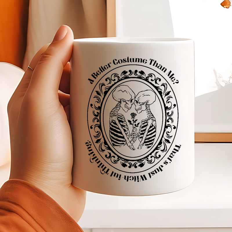 Add a touch of the supernatural to your daily caffeine fix with our premium white ceramic coffee mug.