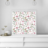 Unique Floral Design on Canvas Print with Wooden Frame