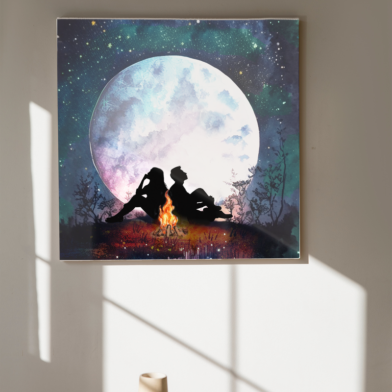 Experience the charm of Fashion Behold's romantic night canvas wall art