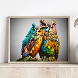 Romantic owl couple canvas print