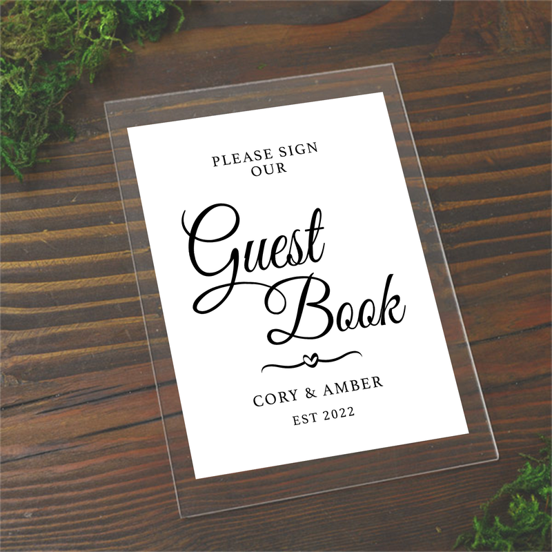 Custom acrylic wedding guest book