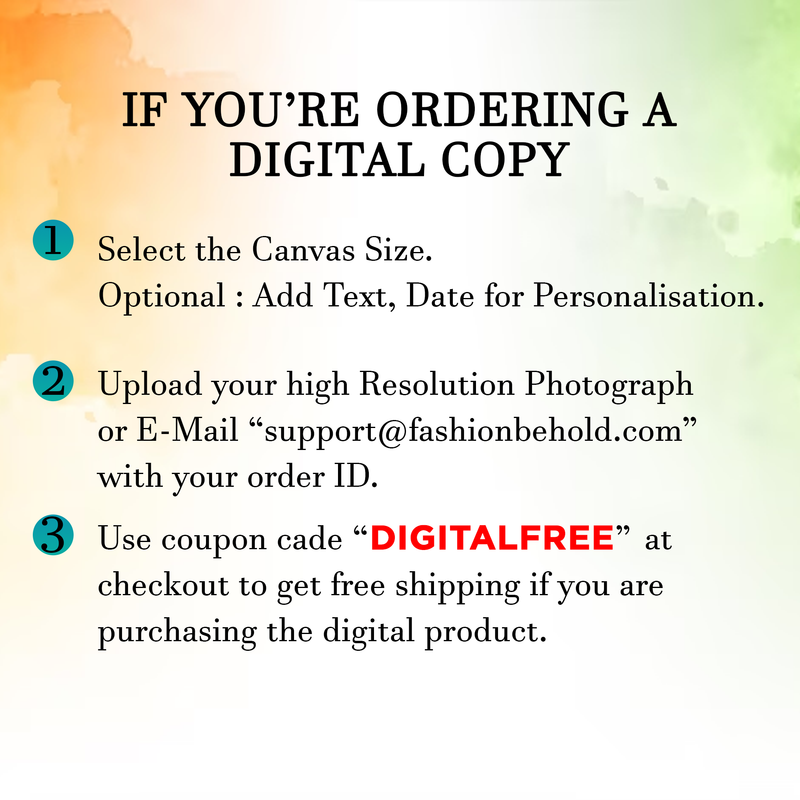 Steps to order digital customized canvas print on Fashion Behold