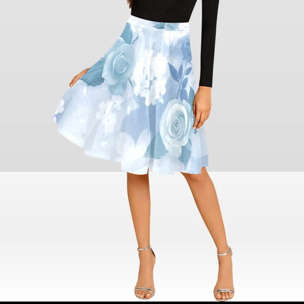 Nature-inspired chic and blue blooms meet in this skirt.