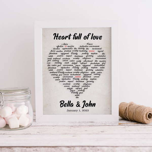 Explore Personalized Heart Love with Custom Name and Date Art