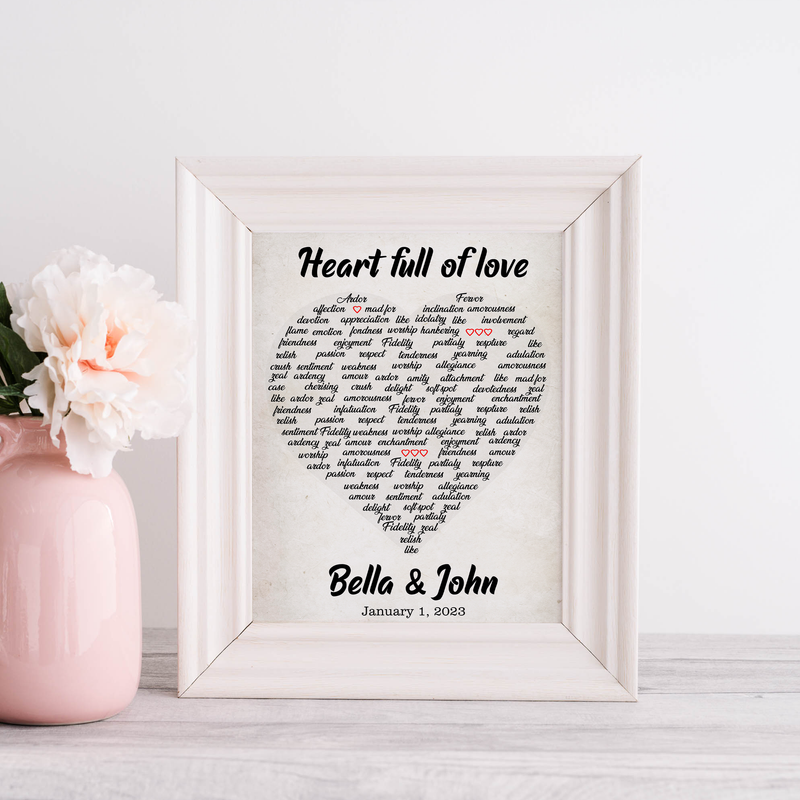 Unique Custom Name Wall Art with Love Design