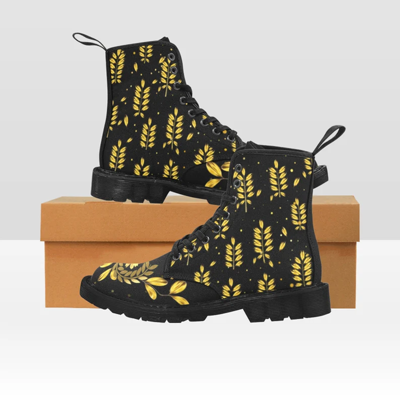Lace-Up Booties Women's | Canvas Women's Boots | Fashion Behold