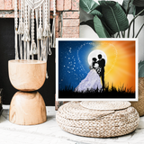 Elegant Design: Couple Canvas Art with Wooden Frame