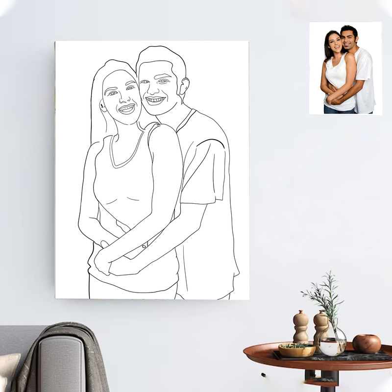 Bespoke couple portrait on canvas