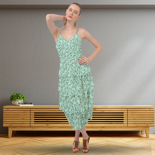 Long Chiffon Dress | Light Green Dress | Fashion Behold