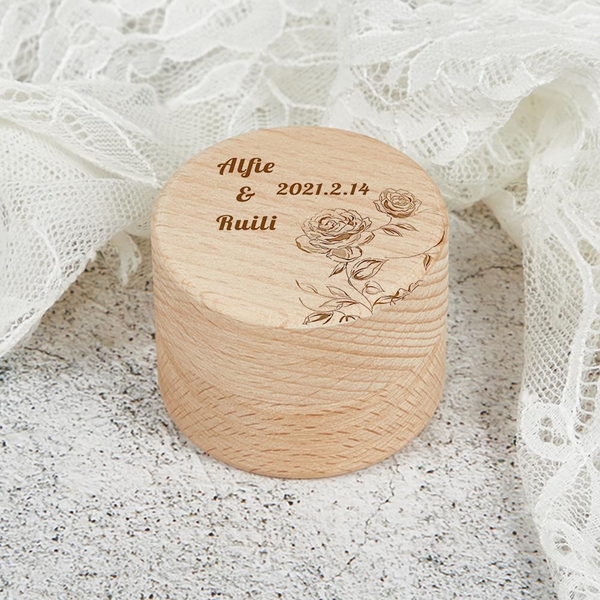 Elevate your ring storage with our Customizable Wooden Ring Box.