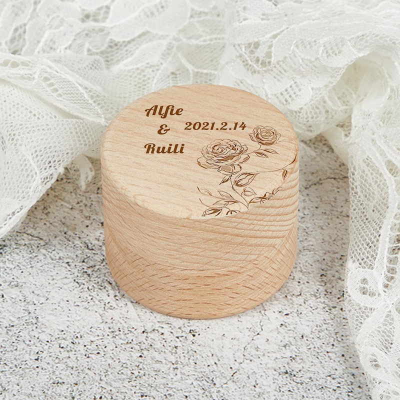 Elevate your ring storage with our Customizable Wooden Ring Box.