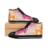 High Top Women Canvas Shoes Abstract Triangle Pattern
