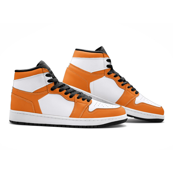 Unisex sneakers in vibrant carrot hue.