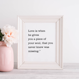 Personalized Art with Soulful Love Quotes for Home Decor