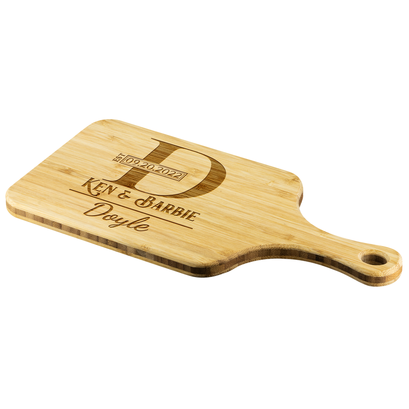 Add a touch of elegance to meal preparation with a personalized wooden board.