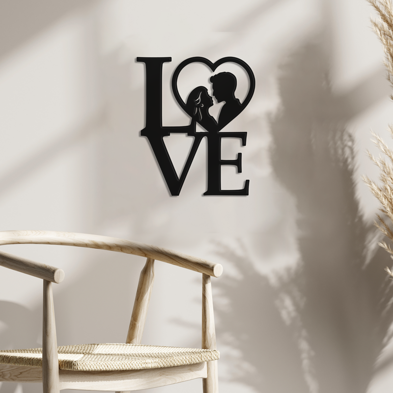 Crafted for durability, this metal sign is a symbol of enduring love.