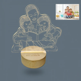Captivate with custom light – our 3D Photo Lamp on wooden stand.
