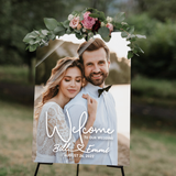 Custom acrylic wedding portrait signs