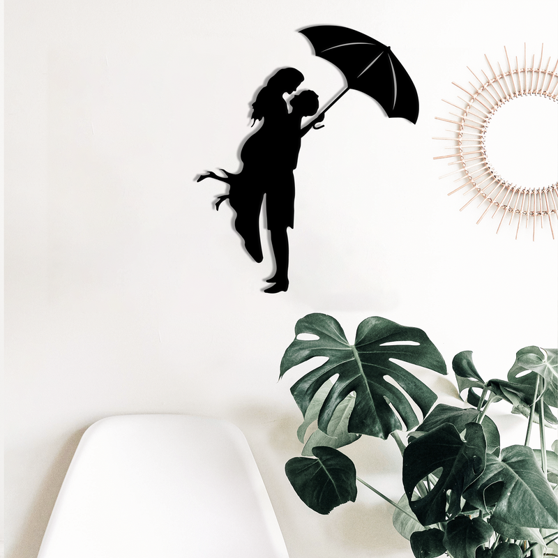Add romance to your decor with our Couple Under Umbrella Metal Sign.