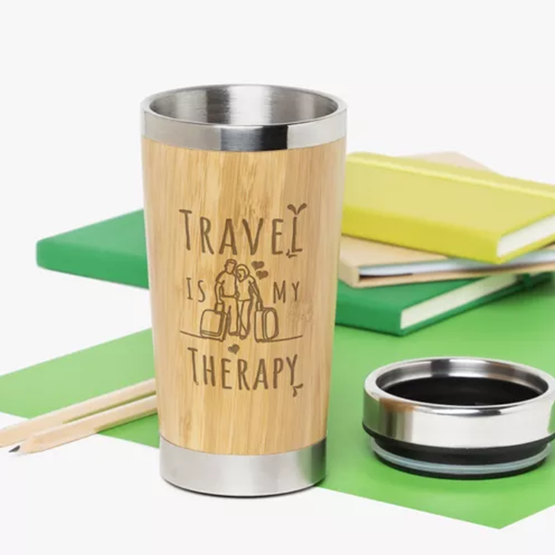 Eco-conscious bamboo wood mugs for travel