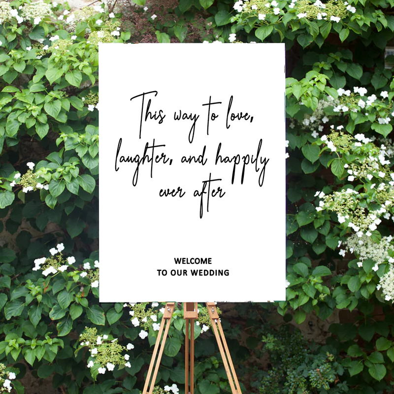 Chic wedding decor with custom quote sign