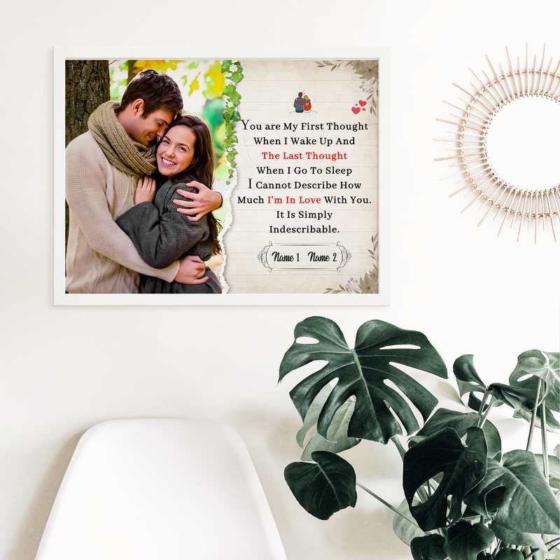 Stylish Home Decor: Wooden Frame Quote Canvas for Romance