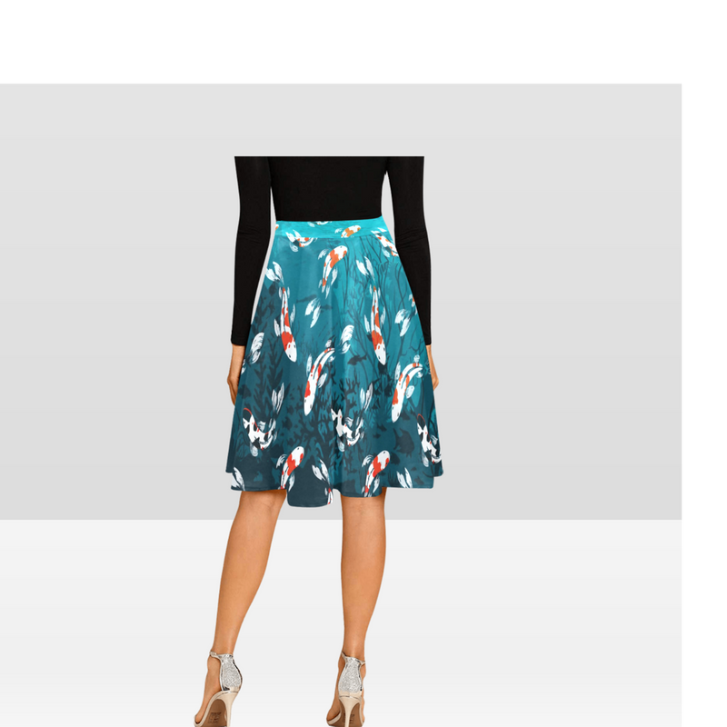 Fish Pattern Midi Skirt