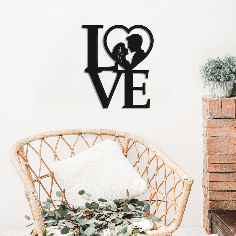 Celebrate your love story with our Romantic Couple LOVE Metal Sign.