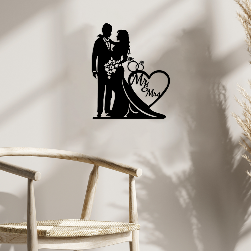 Express your love with the elegance of Mr. and Mrs. on your wall.