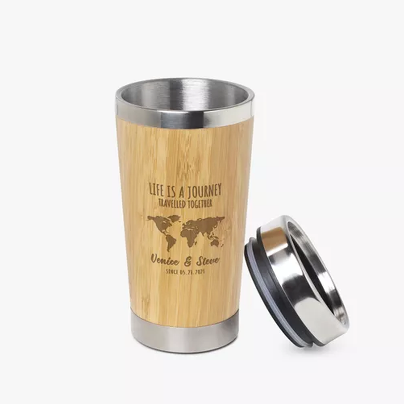 Print-on-demand stainless steel and wood drinkware
