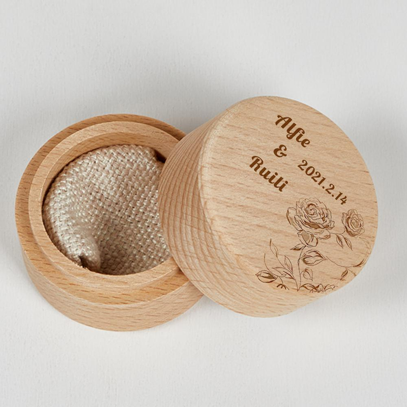 Gift Wooden Elegance: Customize our Ring Box for special memories.