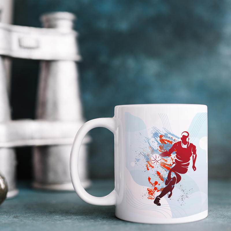 Custom basketball design coffee mug