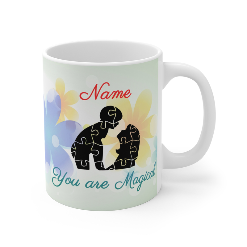 Elegant ceramic coffee mug with custom text - perfect gift