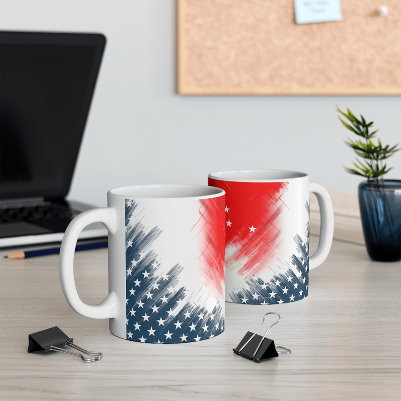 High-quality ceramic mugs with US Flag art