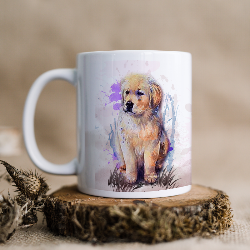 Discover the joy of sipping your morning coffee from personalized dog-themed mugs