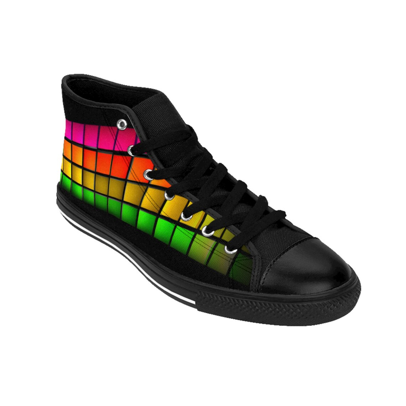 High Top Women Canvas Shoes Rainbow Colours