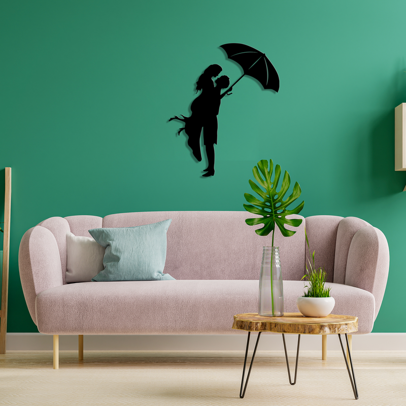 Personalize your space with our customizable Couple Under Umbrella Art.