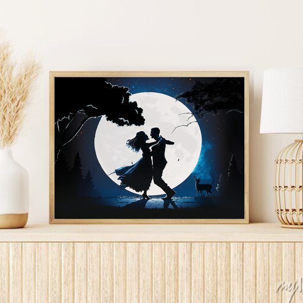 Explore Couple Dancing Moon Night Canvas Art