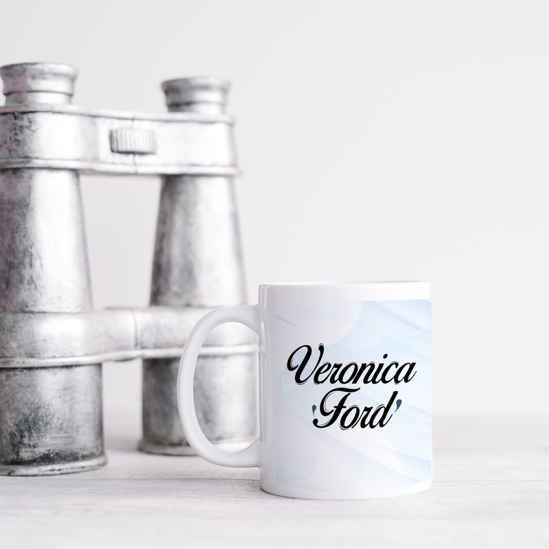 Savor your favorite brew in a customized white ceramic coffee mug, adding a personal touch to your morning ritual.