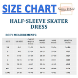 Half-Sleeve Skater Dress