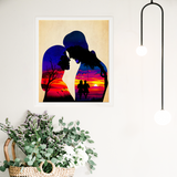 Unique Love Wall Art with Sunset Scene