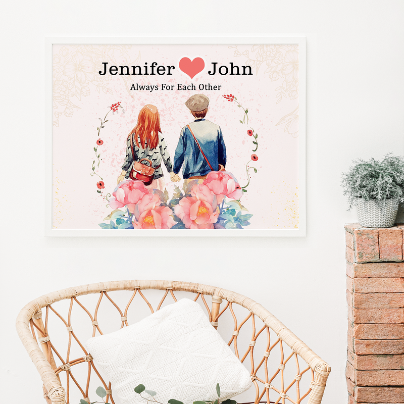 Fashionable Personalized Wall Decor with Couple Name